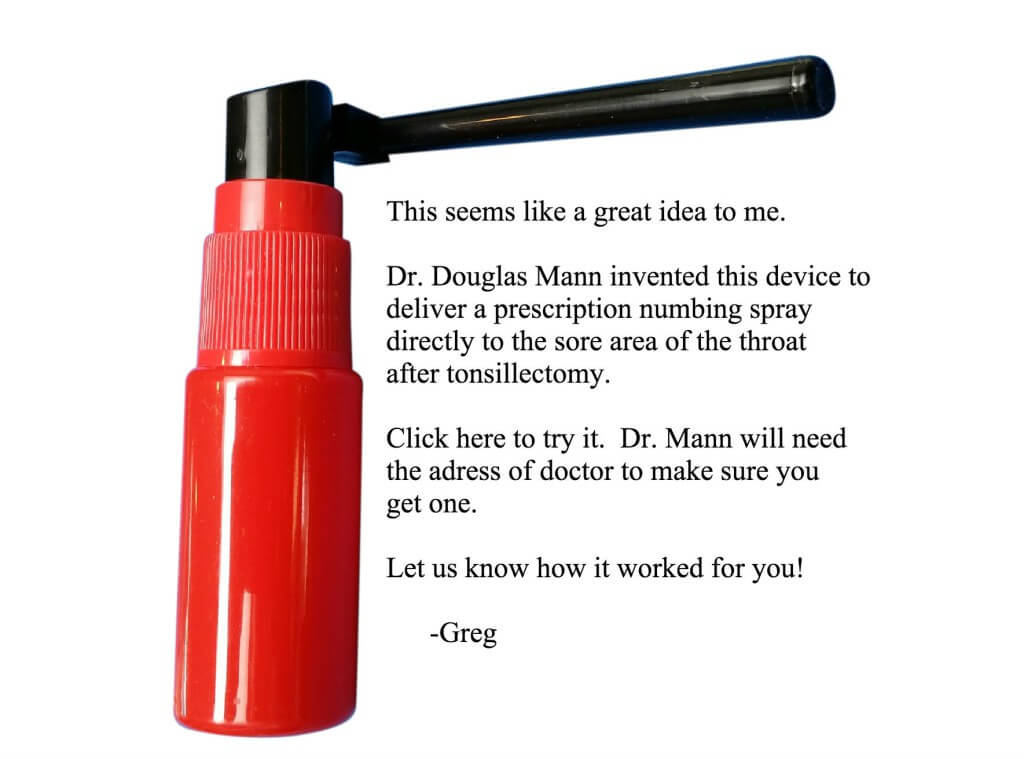 Tonsillectomy fire extinguisher text